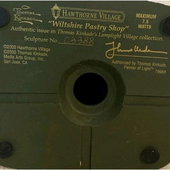 Thomas Kinkade's Lamplight Village Collection Wiltshire Pastry Shop - Picture 6 of 6
